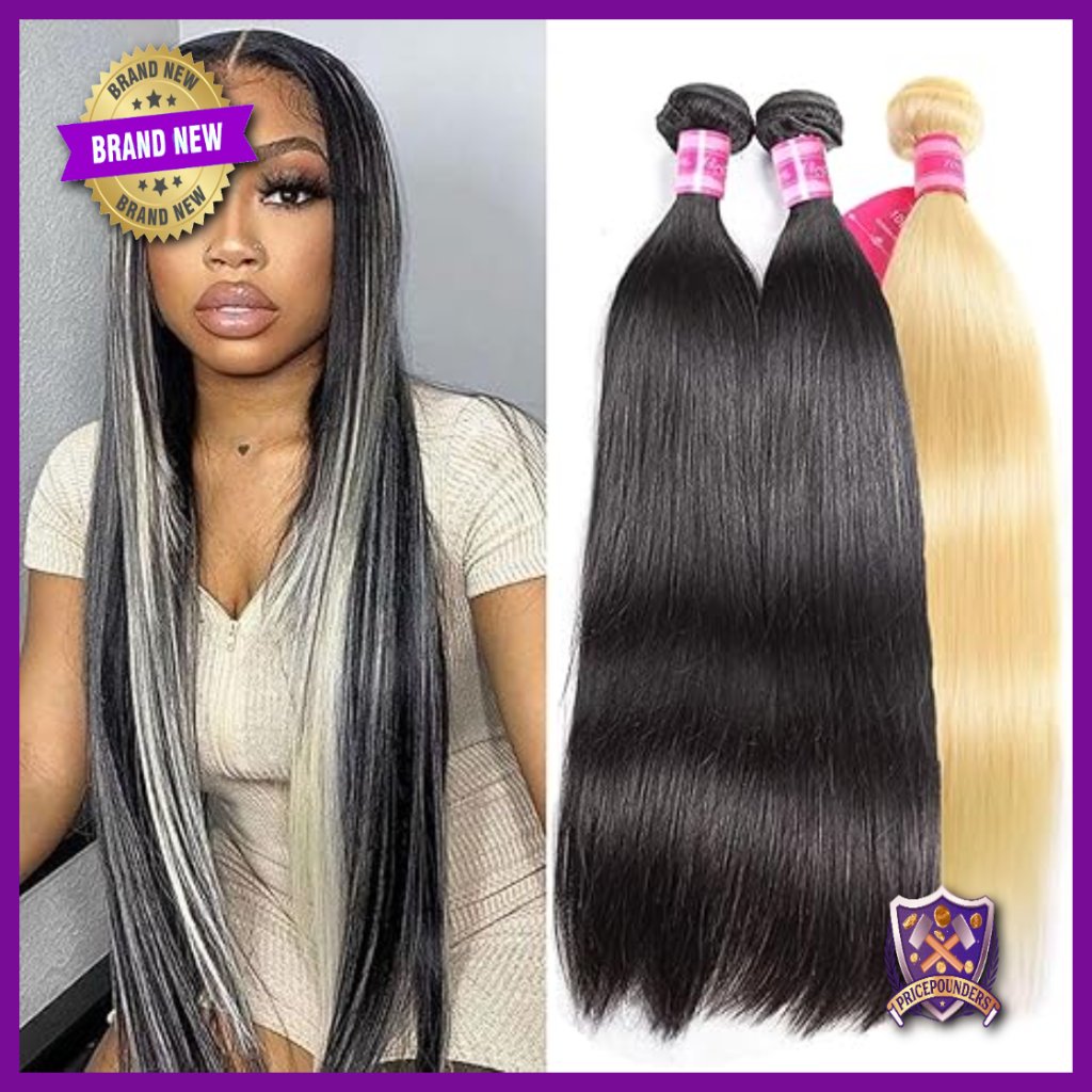 Human Hair Extensions 20-24 Inch Straight Bundles Sew In Weave